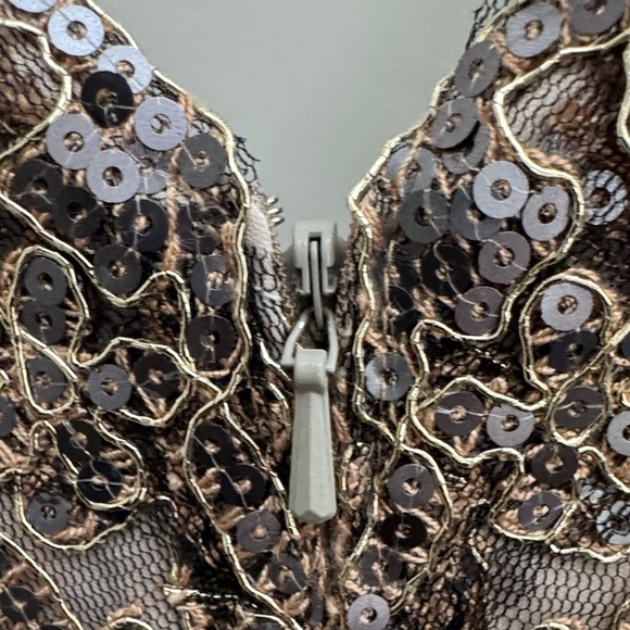 NEW Tadashi Shoji Metallic Lace Elegant Gown - Picture 10 of 16